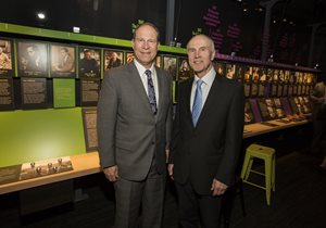 Mayer Brown lawyers Ivan Kane and Werner Hein attended the ribbon-cutting ceremony of the American Writers Museum in Chicago on May 15. Hein is vice chairman and general counsel for the museum and Kane sits on the museum’s board. The museum, located at 180 N. Michigan Ave., opened to the public May 16. 