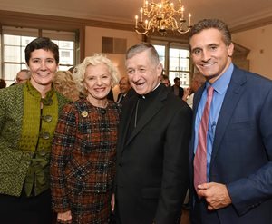 Illinois Pollution Control Board member Jennifer Burke, Illinois Supreme Court Justice Anne Burke, Cardinal-designate Archbiship Blase Cupich and Chicago Bar Association President Dan Kotin attended a CBA luncheon honoring the archbishop on Oct. 20 at the Standard Club.